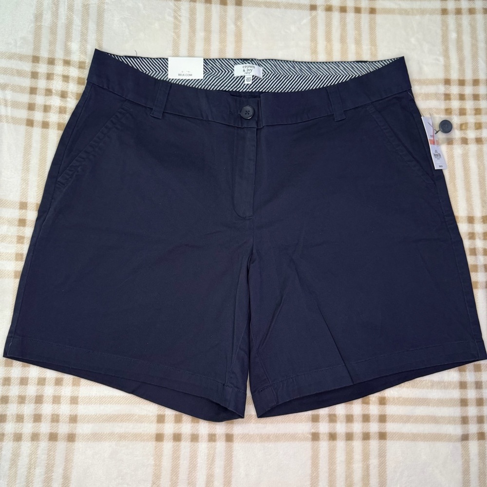 Navy Blue Curvy Crown & Ivy Shorts 14W